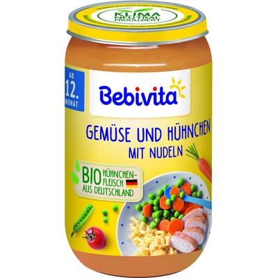 Bebivita БИО спагети с пиле и зеленчуци 250г (12+ месеца)