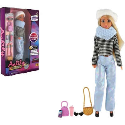 Teddies Bábika Anlily kĺbová 30cm zimná edícia s doplnkami