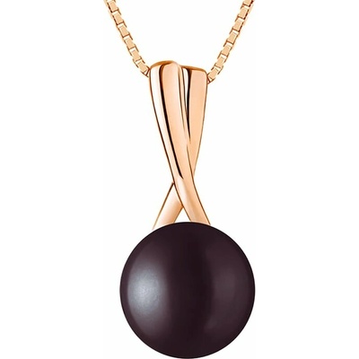 Eppi Pozlacený přívěsek s černou perlou Hylda P42675