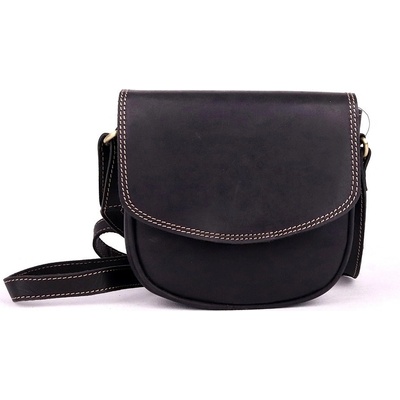 pevná kožená crossbody kabelka HGL no. 962 Černá
