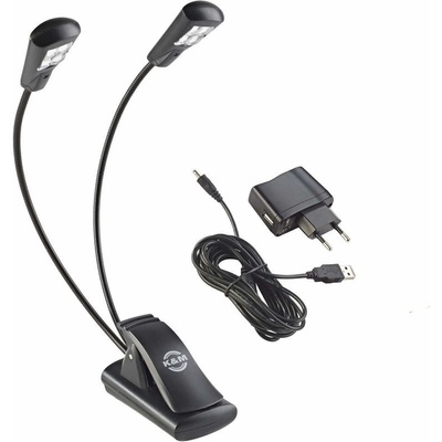 K&M 85640 Music stand light Mighty Bright Double Flex black