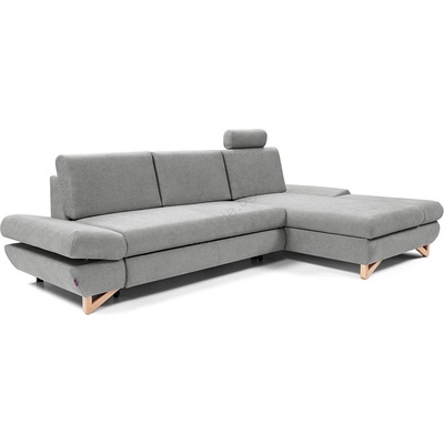Laski Разтегателен ъглов тапициран диван с място за съхранение във форма l avesta, десен, сив (lk0003)