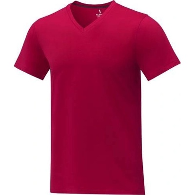 Pánske tričko s krátkym rukávom a výstrihom do V Somoto červené