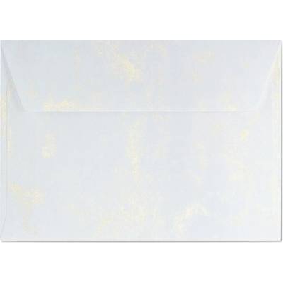 Galeria Papieru Ozdobné obálky Mramor - C6, 120 g/m2, bílé/zlaté, 10 ks