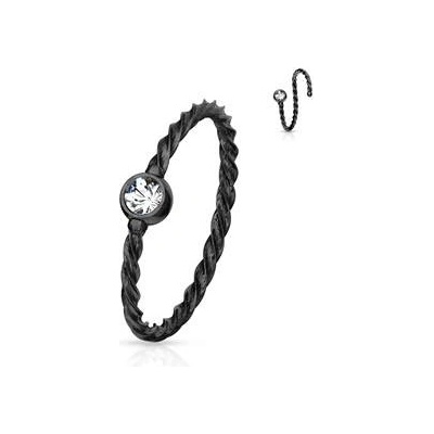 Šperky4U piercing do nosu kruh se zirkonem N0130-KC