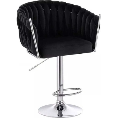 LuxuryForm Design Norden Velur na striebornom tanieri čierna