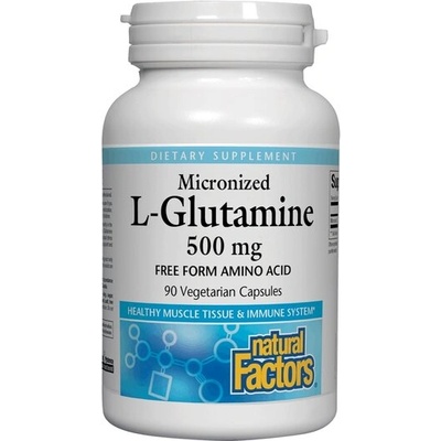 Natural Factors Л-Глутамин (Микронизиран) 500 mg 90 V капсули | Natural Factors (2820 NF A)