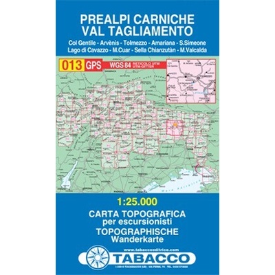Karnské Předalpy, Val Tagliamento (Tabacco - 013) - turistická mapa | knihynahory.cz