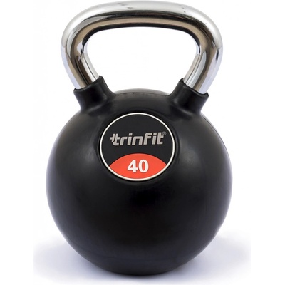 TRINFIT Kettlebell kov / guma s chrom madlem PREMIUM 40 kg