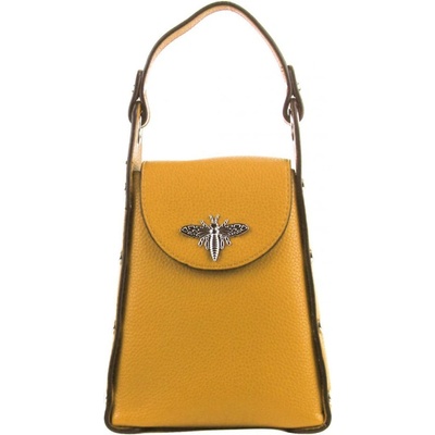 Made in China Menší dámská kabelka crossbody do ruky žlutá