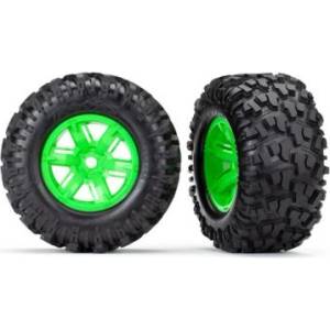 Traxxas колело 4.3/5.7", диск зелен, гума Maxx AT (чифт)