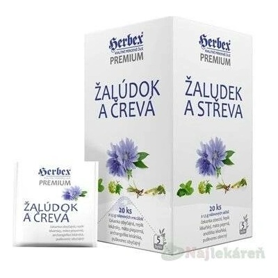 Herbex Premium žaludek a střeva bylinný čaj 20 x 1,5 g