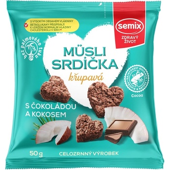 SEMIX Müsli srdiečka s čokoládou a kokosom 50 g