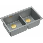 Quadron Мивка за под плот Quadron Logan 120 от композитен материал, сиво-златна, 76x45 см (HQL7645U5_PVDG1_U) Мивка за вграждане