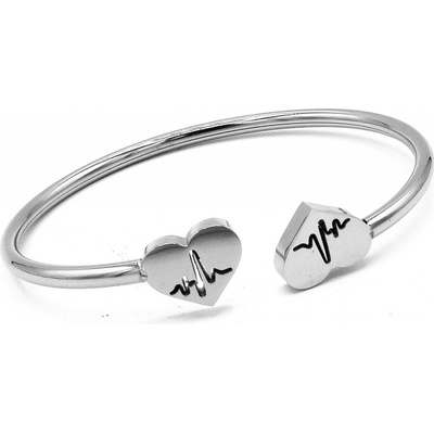 Steel Jewelry náramek z chirurgické oceli dámský srdce a tep NR230942