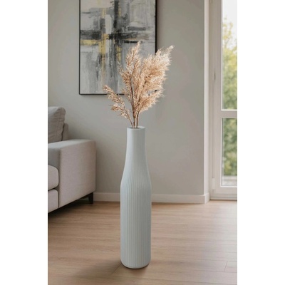 eshop-kvetinace.sk Vysoká váza VERTIGO, sklolaminát, výška 80 cm, biely mat