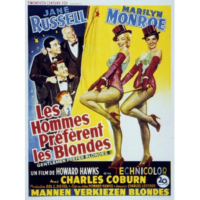 BRIDGEMAN IMAGES Plagát, Obraz - Gentleman prefer blondes, 1953, 30 × 40 cm