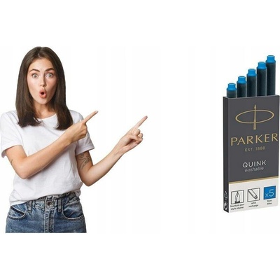 Parker 1502/0150383 inkoustové bombičky Parker, omyvatelné modrý 5 ks