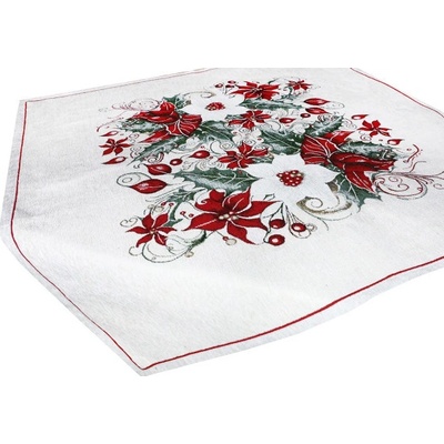 Mondo Vianočný ženilkový obrus Vianočná ruža Chenille IT040 90x90 cm