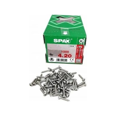 SPAX Corrugated leb (1000) galvanized white 4.0*20mm hb tx mini