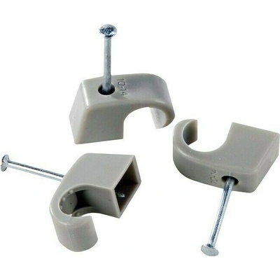 BAUHAUS Příchytka s hřebíkem 30 mm, ø 10–14 mm, šedá, 150 ks 3383305104