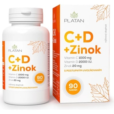 Platan Vitamín C + D + Zinok 90 ks