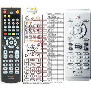 GENERAL PHILIPS 242254900948, 996500034181, RC2010/01, RC2012 - съвместимо дистанционно управление на марката General (242254900948, 996500034181, RC2010/01, RC2012)