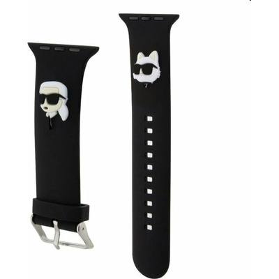 Karl Lagerfeld Karl and Choupette Head NFT Řemínek pro Apple Watch 38/40/41 Black KLAWMSLKCNK