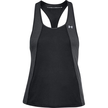 Under Armour Threadborne Fashion Tank BLACK BLACK METALLIC SILVER