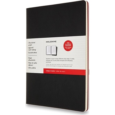 Moleskine Zošity Subject Cahier A4 linajkový 2 ks čierna vínová