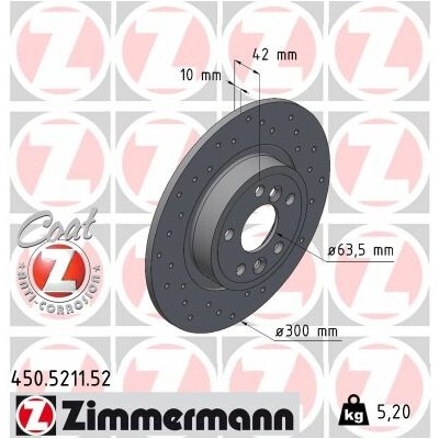 Brzdový kotúč ZIMMERMANN 450.5211.52 (450521152)