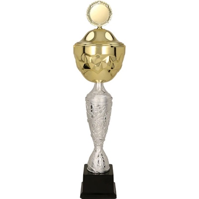 Kovový pohár s poklicí Zlato-stříbrný 35 cm 12 cm