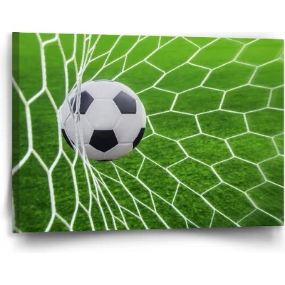 Sablio Obraz Futbalová lopta v bráne - 90x60 cm