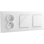 Legrand Legrand-Двоен еднополюсен ключ № 1 и двойна розетка dom250V/16A с бяла рамка NILOE (LR0018C)