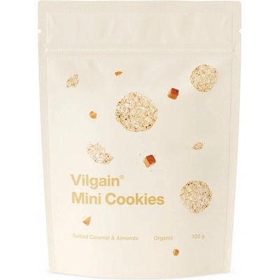 Vilgain Mini Cookies BIO slaný karamel s mandľami 100 g