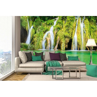 DIMEX ART Самозалепваща се флизелинова фототапета плитвишки езера водопад 375 x 250 см
