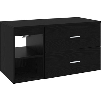 vidaXL Комплект мебели за баня 2 pcs Черен дъб Инженерна дървесина (3403937)