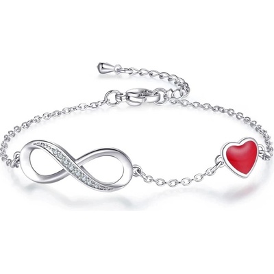 Éternelle Isabella nekonečno srdce zirkony NR2128 stříbrná