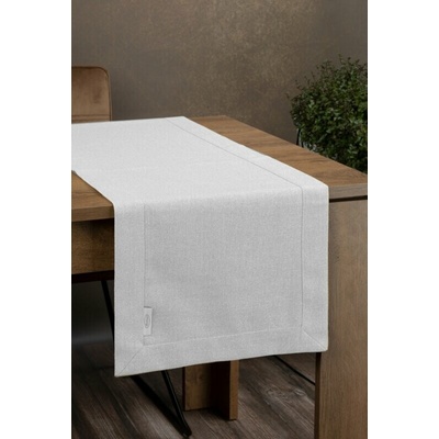 Takoy Stolní běhoun BIANCA 1 v bílé barvě o rozměru 40x140 cm je utkaný v plátnové vazbě s lesklou nití a po okrajích je stylově zakončený dvojitou lištou.-HF-390543 | 40 x 140 cm