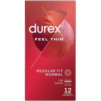 Презервативи, супер тънки, 12 броя - Durex Feel Thin (DUREX02100-1)