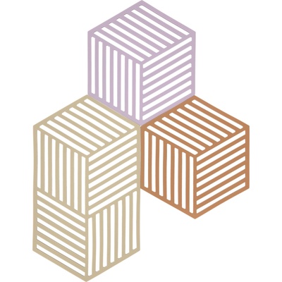 Zone Denmark Подложки за горещи съдове Hexagon бежов и розов цвят 3 бр (32701)