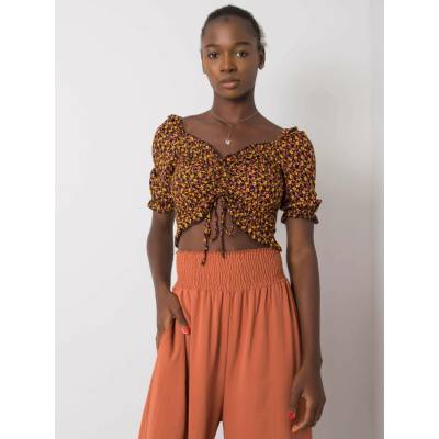 Rue Paris Blouse-R O-BZ-2516-8.28-black-yellow hnedá