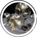 Solight sada LED vianočných gulí s hviezdami veľ. 6cm 6ks 30LED časovač tester 3xAA USB
