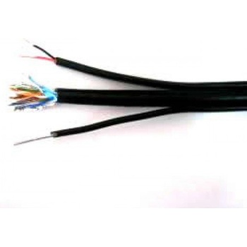 Risun FTP/M Cat5e 24AWG CU+2x0.75mm CU захранване + носещо въже, 305 метра (Cat5e 24AWG CU 2x0.75)