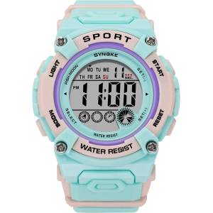SYNOKE Детски дигитален часовник Synoke ShoXX, Зелен / Лилав (SYNOKE-9810-GREEN-PINK) Часовници