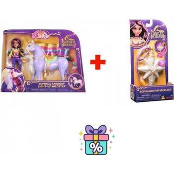 Изгоден комплект: Unicorn Academy светещ Wildstar 28 см и София 24 см + колие с пръстен (AS_6071553_6072553)