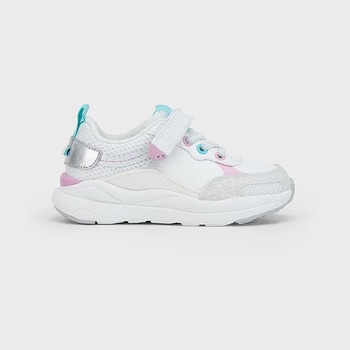 Mayoral Маратонки в бяло с цветни детайли и велкро за мини момиче Майорал