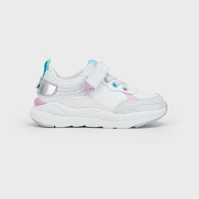 Mayoral Маратонки в бяло с цветни детайли и велкро за мини момиче Майорал