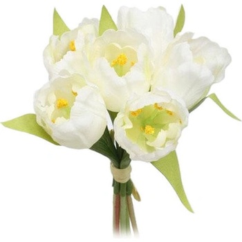 Umelá kvetina zväzok Tulipán, biela