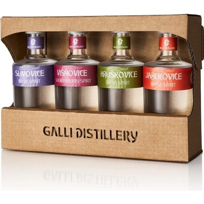 Galli degustační sada ovocných destilátů 4 × 43,75% 0,05 l (holá láhev)